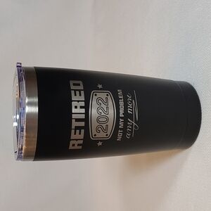 RETIRED 2022 insulated beverage container Not my problem any more!  Black/Silver